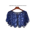 thumbnail image 2 of Raenseen Boléros Vintage à Paillettes pour Femmes, Cardigan à Paillettes pour Robe de Soirée, Cape de Couverture, Noir Bleu, Taille Unique, 2 of 4