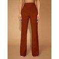 thumbnail image 1 of Pantalones de cintura alta para mujer, elegantes pantalones acampanados para uso diario, pantalones casuales ajustados y elásticos para mujer, 1 of 6