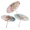 thumbnail image 1 of 3pcs Vintage Style Chinese Umbrella Silk Cloth Parasol Sun Protection Wedding Dance Cosplay Photo Props Decoration Gift Colco none, 1 of 8