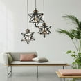 thumbnail image 3 of Miumaeov Moravian Star Pendant Light 3-Light Vintage Clear Glass Chandelier Star Hanging Lighting Fixture Adjustable Height for Kitchen Island Living Room Bedroom Brown, 3 of 12