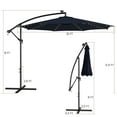 thumbnail image 2 of Gymax 10 FT Offset Patio Umbrella Solar Powered Cantilever Umbrella w/ 112 LED Lights Navy, 2 of 10