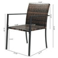 thumbnail image 3 of Zimtown 2 Pack Wicker Dining Chairs, Wicker Stackble Chair for Outdoor and Indoor, All Weather Chairs with Armrest and Backrest, Sturdy Iron Frame,Brown, 3 of 7
