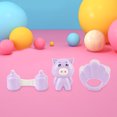thumbnail image 1 of Juego de 3 sonajeros de plástico para bebés recién nacidos, juguetes musicales con forma de animal para agitar la mano (morado), 1 of 10