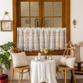 thumbnail image 5 of Faty-T Boho Pom Pom Sheer Valance Kitchen Curtains 18 Inches Long 1 Panels, Semi Sheer Rod Pocket Over Sink Cafe Curtain, Window Short Small Drapes (Green,70"x18"), 5 of 6