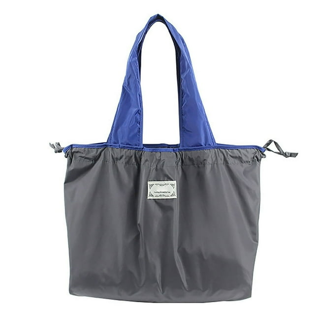 Drawstring Anti-slid Handle Shopping Bag Oxford Cloth Practical Large Capacity Shoulder Bag for Daily Use
