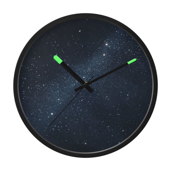 Indoor 12' Voice-Activated Luminous Decoration Wall Clock With LED Night Light Starry Night Sky