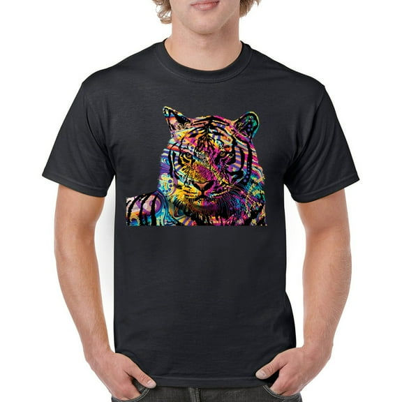 Tee Hunt Dean Russo Colorful Siberian Tiger T-Shirt Wild Big Cat Men's Tee