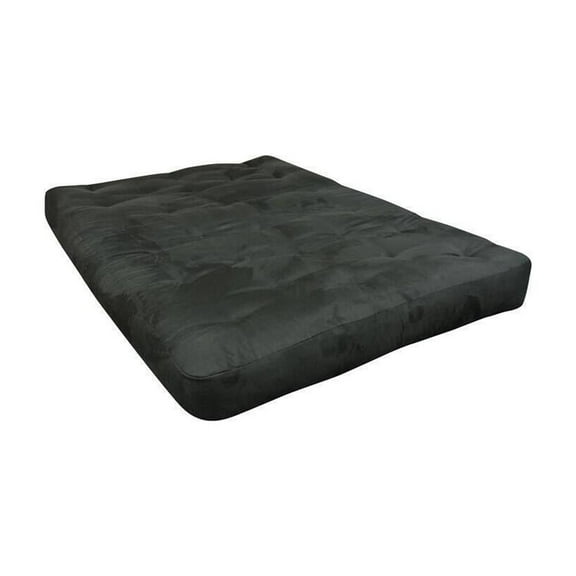 Twin XL Futon Mattress - 10 Inch Microfiber Mattress - Vintage Style - Black - Comfortable & Durable