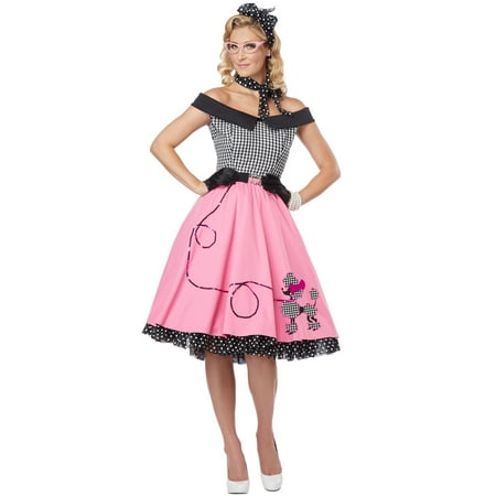 Womens Sexy Nifty 50's Poodle Skirt Halloween Costume