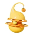 thumbnail image 3 of Juguete de inteligencia para gatos, plato giratorio, dispensador de golosinas, multiusos, estable, almacenamiento de alimentos, juego interactivo para amarillo, 3 of 10