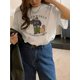 thumbnail image 5 of Unisex Y2K Cartoon & Dog Print T-Shirt - Crew Neck, Short Sleeve, Loose Fit, Lightweight Cotton Blend, Machine Washable - Perfect for Spring/Summer Casual Wear, 5 of 8