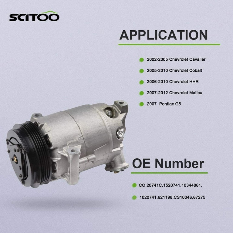 SCITOO AC Compressor 20741C 1520741 2008-2010 Replacement for  