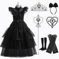 thumbnail image 2 of Conjunto de collar con corona para niños, accesorios de vestir negros iguales a los de la ropa de cosplay, 2 of 6