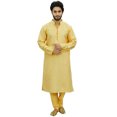 thumbnail image 2 of Atasi Ensemble Kurta Pyjama Ethnique pour Homme Chemise de Designer Bollywood Jaune-Xxx-Grand, 2 of 7
