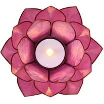 Ebros Seashells Lotus Flower Votive Tea Light Candle Holder 4.25"D (Coral Pink)