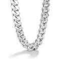 thumbnail image 2 of Men Italian 925 Sterling Silver Necklace 8-10-12MM Solid Miami Cuban Link Chain 18 "20" 22 "24" 26" 28 "30 "Man Women Jewelry Gift, 2 of 5