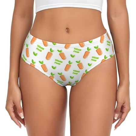 Sikiie Vegan Fruit Carrot Women s High Waisted Cotton Underwear Soft Breathable Panties Stretch Briefs Seamless Ladies Panties-Medium