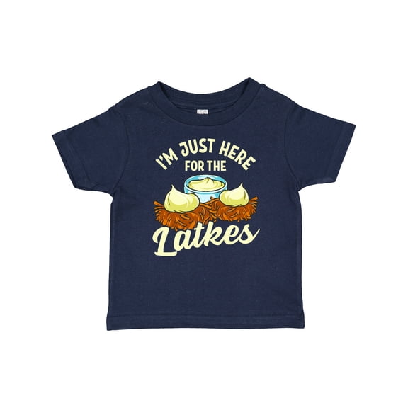 Inktastic Hanukkah Funny Here for Latkes Boys or Girls Toddler T-Shirt