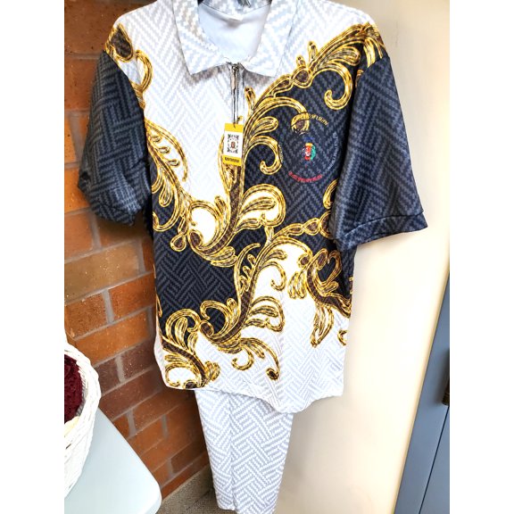 Katertomyman- The King Polo Shirt And Pants Two Piece Set Big and Tall Comfortable and Relaxed Fit with collar