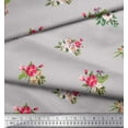 thumbnail image 3 of Soimoi Gray Cotton Duck Fabric Dot & Peony Floral Print Fabric by the Yard 42 Inch Wide, 3 of 3