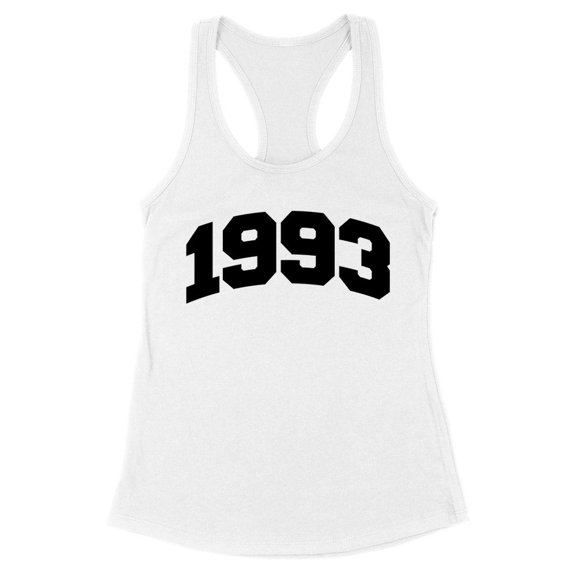 1993 College Style Tank Top Fitted Racerback Women's Large White