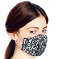 thumbnail image 3 of AeraVida Reusable Lace Cotton Washable Fabric Fashionable Masks Set of 3, 3 of 7