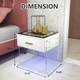 thumbnail image 5 of Glavbiku Nightstand with 1 Drawer,Acrylic Base USB Wireless Charging Station for Home,Adult,White, 5 of 10