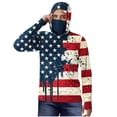 thumbnail image 4 of VBVC Men's UPF 50+ American Flag Print Hooded Shirt with Face Gaiter,Patriotic Sun Protection Fishing Hiking Tee For Men,Beige,S-5XL, 4 of 6