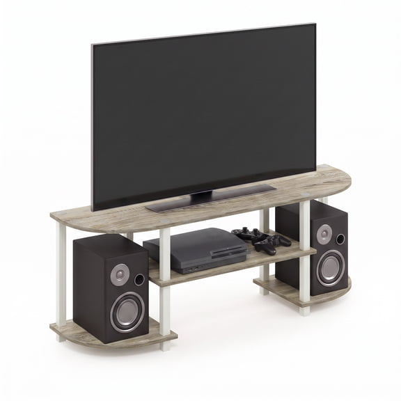 Furinno Centro de Entretenimiento de TV Ancho Turn-S-Tube, Roble Sonoma/blanco