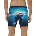 thumbnail image 2 of Men's Boxer Briefs, Ice Blue Ocean Cute Dolphin Soft and Breathable Mens Underwear Boxer Briefs With Widen Waist, 2 of 5