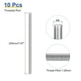 thumbnail image 2 of Uxcell 10Pack M10 x 100mm Fully Threaded Rod Right Hand Threads,1.5 Thread Pitch, 2 of 6