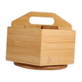 thumbnail image 2 of Organizador de escritorio perfecl soporte para teléfono giratorio de 360 grados de madera, 2 of 8