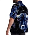 thumbnail image 3 of Taurus Constellation Men's Short Sleeve Hawaiian Print Button Down Beach Shirt, 3 of 6