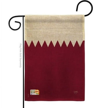 13 x 18.5 in. Qatar Burlap Flags of the World Nationality Impressions Decorative Vertical Double Sided Garden Flag