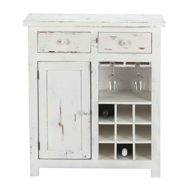 Luxury Living Furniture Solid Wood Loft Small Wine Rack Cabinet In White Distressed Com Luxury Living Furniture Solid Wood Loft, White Wine Cabinet Bar