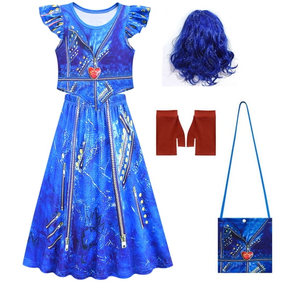 Halloween Costumes Rise of Red Cosplay 5Pcs, Top, Skirt, Handbag, Gloves and Wig Outfit, Full Dress-Up for Anime Themed Party Events