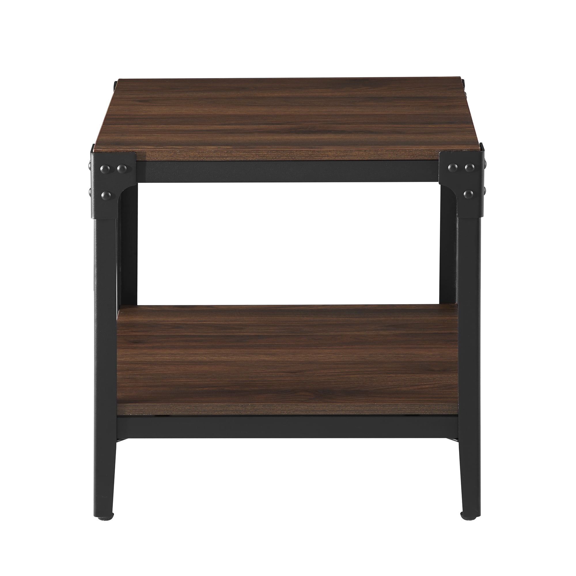 Woven Paths Wilson Riveted End Tables, Set of 2, Dark Walnut