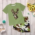 thumbnail image 2 of TOWED22 Toddler Baby Girl Boy Summer 2pcs Outfit Trendy Graphic Short Sleeve Crewneck T-Shirt Tee Elastic Waist Shorts Set Clothes(Green,2-3 Y), 2 of 6