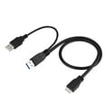 thumbnail image 3 of PVC Outer 50cm USB Cable, Micro-B Cable, Micro-B Male Y-cable USB HUB Mobile Hard Disk Standard USB3.0 Male Micro USB 3.0 Male Mobile Hard Drive Mobile Phone, 3 of 6