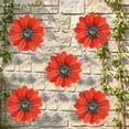 thumbnail image 4 of Outdoor Wall Decor Wall Art Metal Flowers for Outside Garden Decor for Outside 2 Pack Iron Daisys Hanging Ornament Courtyard Balcony Fence Patio Housewarming Birthday Gift Creative Ornament, 4 of 6