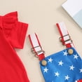 thumbnail image 6 of Okbabeha Newborn Baby Girl 4th Of July Outfit Short Sleeve Stars Striped Romper Suspender Skirt Headband 3Pcs Set, 6 of 7