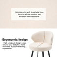 thumbnail image 3 of RongbuK 360° Swivel Modern Bar Stool Set of 2, 26" Upholstered Counter Height Bar Stools with Wingback, Soft Linen Fabric, Counter Chairs with Arm for Kitchen Island or Home Bar, Beige, 3 of 7
