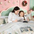 thumbnail image 5 of Erosebridal Winter Village 7-Piece Twin Bedding,Cozy Christmas Scene Bedding Comforter Set,Light Gray Reversible, 5 of 7