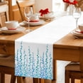 thumbnail image 5 of Blue Table Runner - 72 Inch Long Polka Dots Watercolor Abstract Art Cotton and Linen Blended Dress Scarves Farmhouse Table Runner for Kitchen Dining, Coffee Table, 13" x 72", 5 of 8
