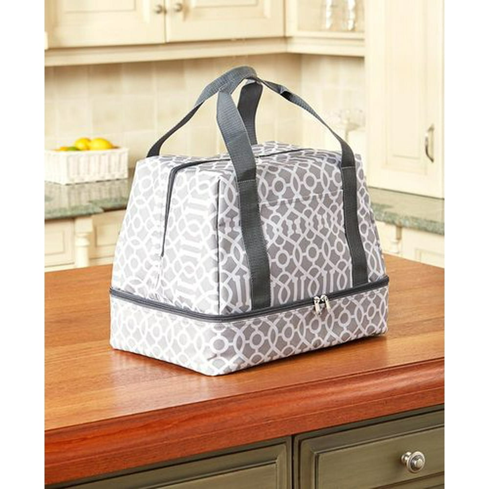 2In1 Slow Cooker/Casserole CarriersGray Lattice