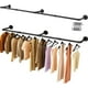 thumbnail image 1 of 2 Pack Estante de Ropa, Perchero Industrial con 6 Pack Gancho, Barra de Ropa Desmontable, Barra Multiusos para Colgar en El Armario, Para Balcón, Baño, Dormitorio (184cm), 1 of 6