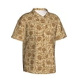 thumbnail image 2 of Daiia Brown Flowers Hawaiian Shirt for Men Gentle Cotton Regular Short Sleeve Casual-X-Large, 2 of 9