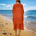 thumbnail image 7 of Staron Women's Open Front Cardigan Batwing Sleeve Tunic Cover-Up Casual Loose Knit Top Beach Boho Layering Shirt, Orange 5XL, 7 of 7
