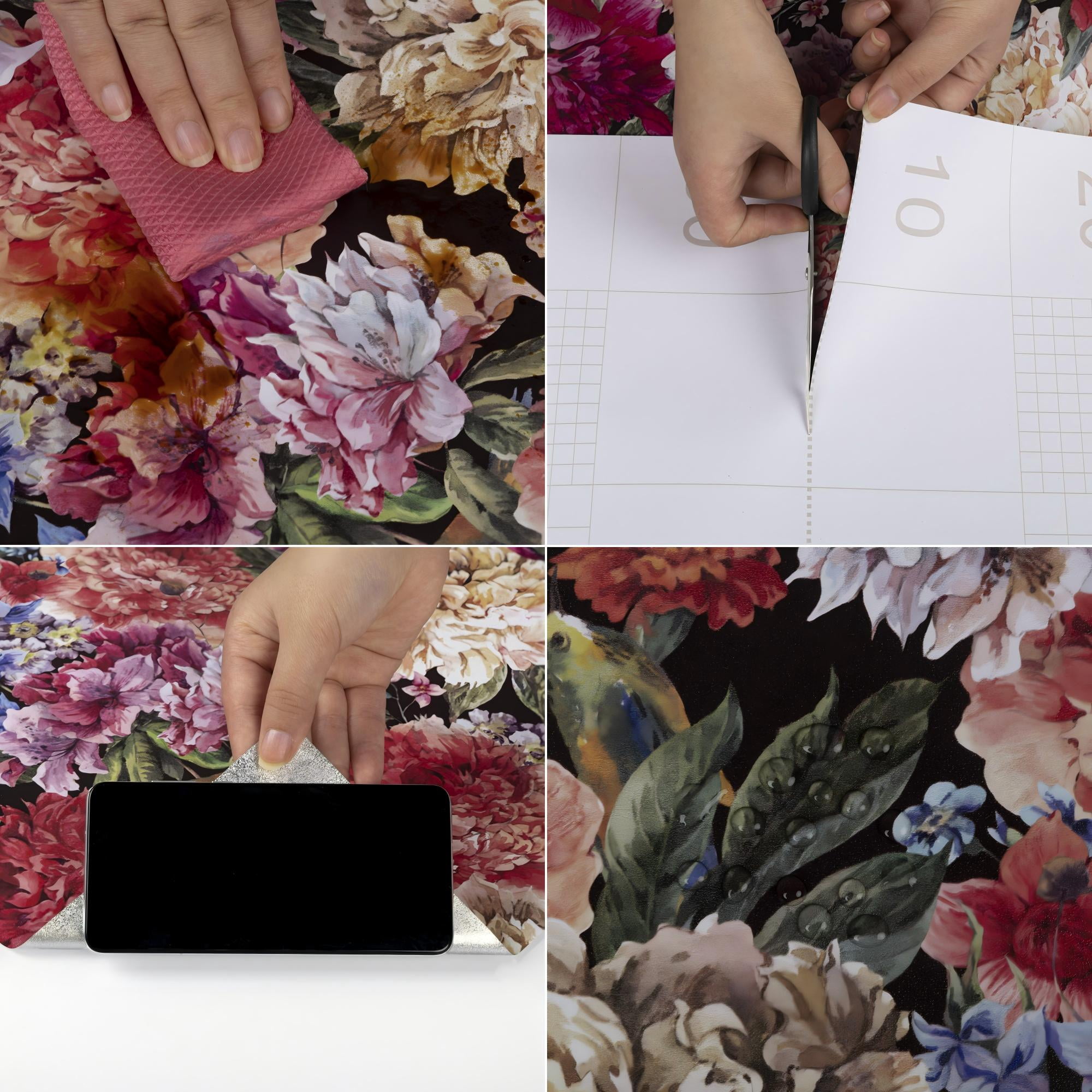 UMIGGEE 17.3-in x 236-in Vintage Peel and Stick Floral Wallpaper Removable Large Peony Vinyl Self Adhesive Mural
