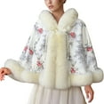 thumbnail image 4 of Tiweut Women Fashion Sequins Faux Fur Wraps Shawls Stoles Cape for Prom Evening Party dress Outwear Coat,Grey,One Size, 4 of 4